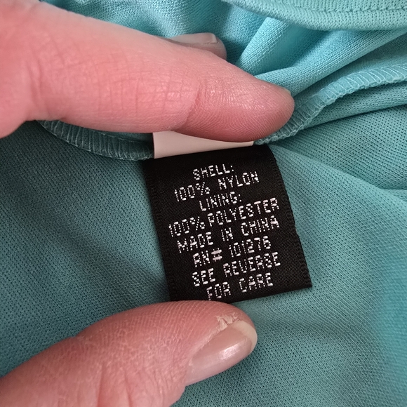 Nicole by Nicole Miller Y2K Brown  Turquoise Handkerchief Hem Beaded Dress 6 - Picture 7 of 8